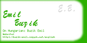 emil buzik business card